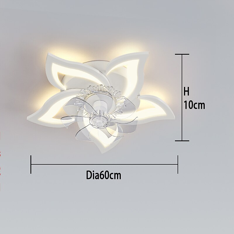 LED Ceiling Fans Dimmable with Remote Contral Flower Design Flush Mount Ceiling Lamp Acrylic Lampshade Chandelier Bedroom Living Room 2025 - $244.69 –P2