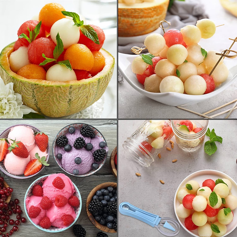 4 w 1 nóż do melonów miarka nóż do rzeźbienia w owocach krajalnica do owoców dig separator miąższu gadżety kuchenne akcesoria 2025 - $9.99 –P1