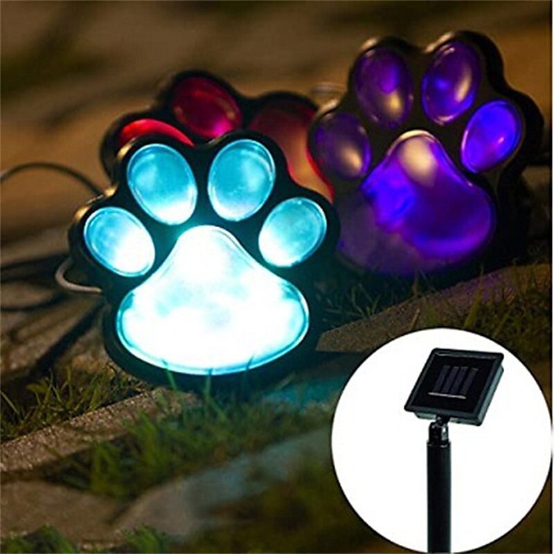Paw Print Solar Outdoor Lights Solar Lights Outdoor Waterproof Dog Paw Lights(Set of 4) Cat Puppy Animal Garden Lights Path Paw Lamp Walkway Lighting for PatioYardAny Pet Lover 2025 - $27.99 –P8