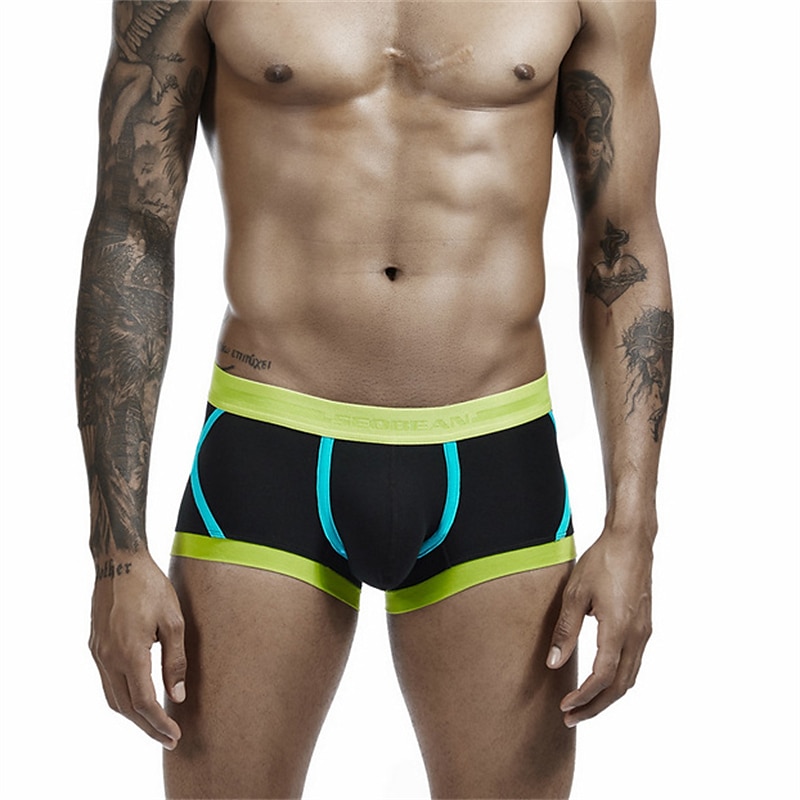 Men's 1 PC Boxers Underwear Briefs Brief Underwear Print Spandex Polester / Cotton Blend Washable Comfortable Graphic Prints Low Rise Black White 2025 - $10.49 –P5