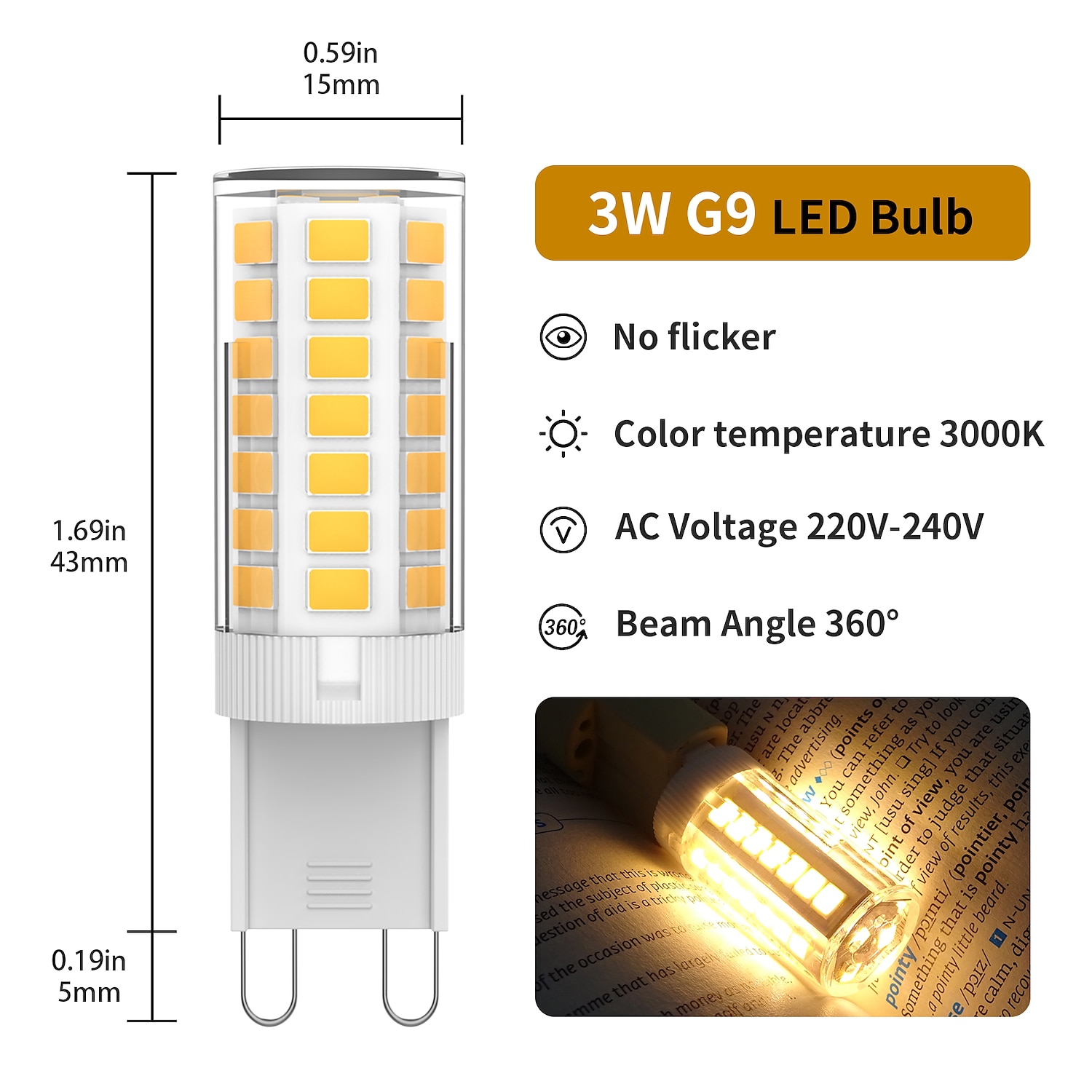 6pcs 3 W LED Candle Lights LED Corn Lights 400 lm G9 T 45 LED Beads SMD 2835 110-130 V 200-240 V 2025 - $17.49 –P2