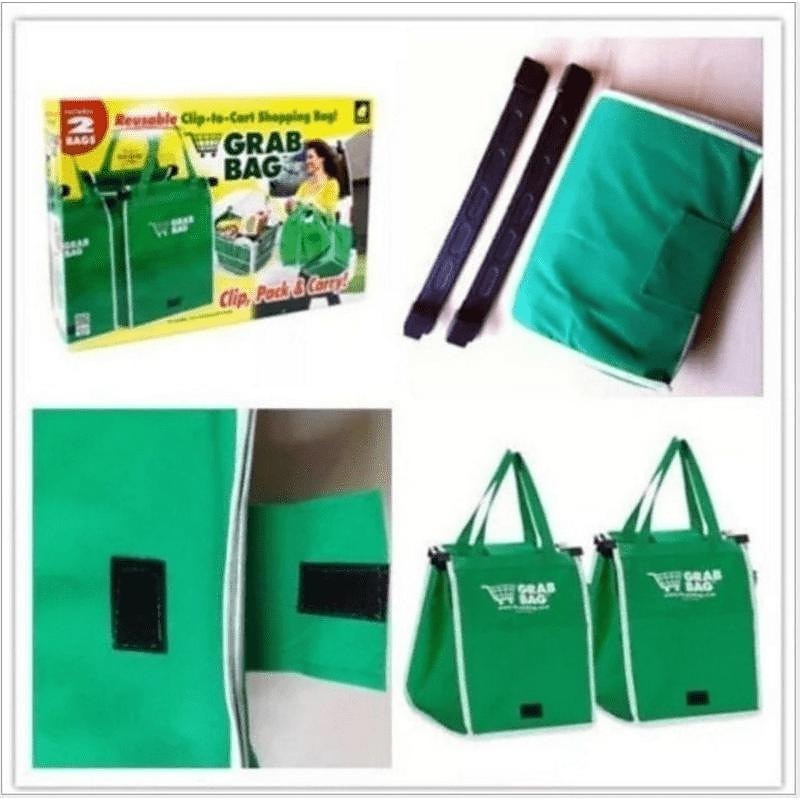 zahuštěný zelený supermarket košík nákupní taška skladování látková taška netkaná kabelka tv product grab bag 2025 - $10.49 –P6