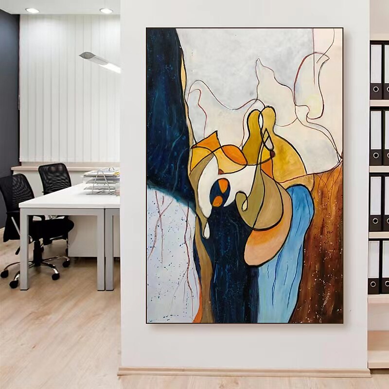 handgjord oljemålning canvas väggkonst dekoration modern abstrakt för heminredning rullad ramlös osträckt målning 2025 - $100.99 –P7