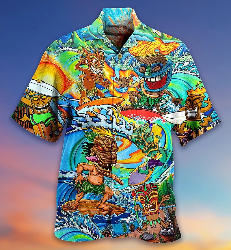 Férfi Sárkány Kókuszfa Láng Ing Hawaii ing Aloha ing Rövid ujjú Ing Térfogatcsökkenés Tropikus Divat Hawaii Hétköznapi Hawaii Szabadság Sárga Medence Narancssárga S M L 2025 - $24.99 –P2