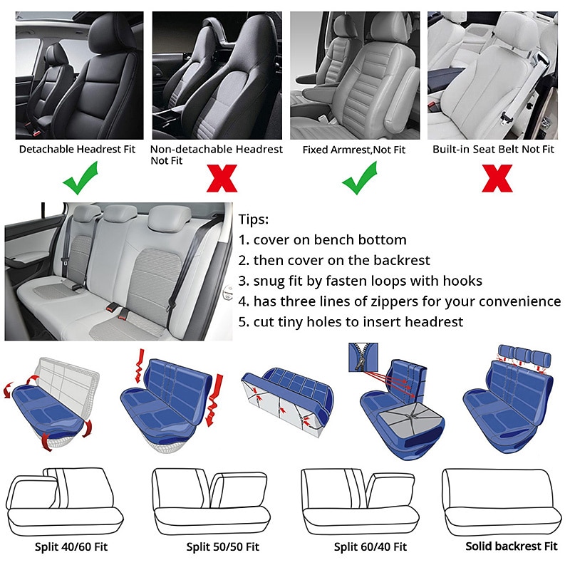 5 Seats Car Seat Cover Full Set Fully Surrounded Car Seat Cover  Car Interior Washable Breathable Comfortable Butterfly Pattern Embroidery Car Seat Cover 2025 - $61.99 –P6