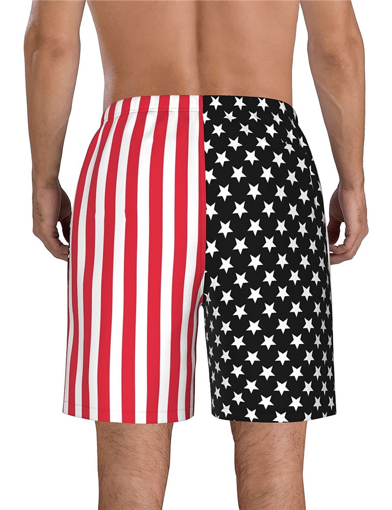 Herr Grafiska tryck Landsflagga Badshorts Boardshorts Medium Midja Hawaiisk Boho Ledigt Dagligen Helgdag Snörning med meshfoder Elastisk midja Designer Kläder 2025 - $19.99 –P17
