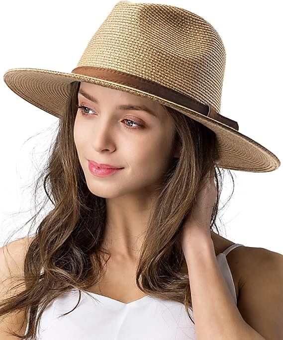 1 pcs Womens Mens Wide Brim Straw Panama Hat Fedora Summer Beach Sun Hat  Straw Hat for Women 2026 - $18.49 –P5