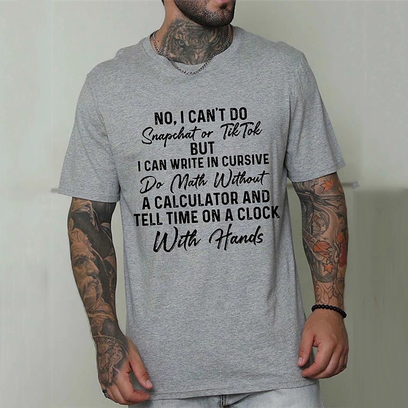 Per uomo Lettera Stampe Grafiche Divertente Maglietta Maglietta grafica Cotone Maniche Corte Grafico Camicia Nero Bianco Rosso Maglietta comoda Vacanza Streetwear Abbigliamento di stilista del 2025 a $15.99 –P1
