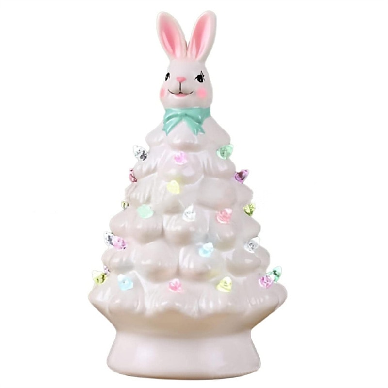 kanintre påskedekorasjon søt mini påske kanintre harpiksfargede lys 15cm kaninpynt hjemmeinnredning påskegave 2025 - $29.99 –P10