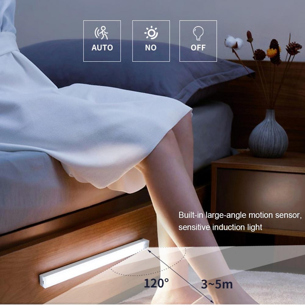 lumină de noapte led pir senzor de mișcare usb reîncărcabil 10/20/30/50cm dulap dulap bucătărie coridor lumini scară lampă de noapte fără fir 2025 - $5.49 –P5