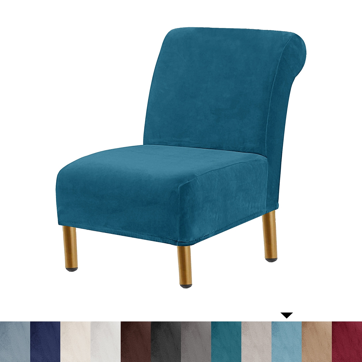 Housse de chaise d'appoint sans accoudoirs en velours pour salon, housse de protection de chaise avec fond élastique, lavable en machine de 2025 ? $25.99 –P14