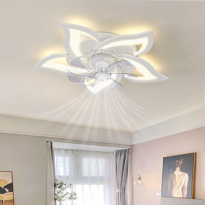 LED Ceiling Fans Dimmable with Remote Contral Flower Design Flush Mount Ceiling Lamp Acrylic Lampshade Chandelier Bedroom Living Room 2025 - $244.69 –P1