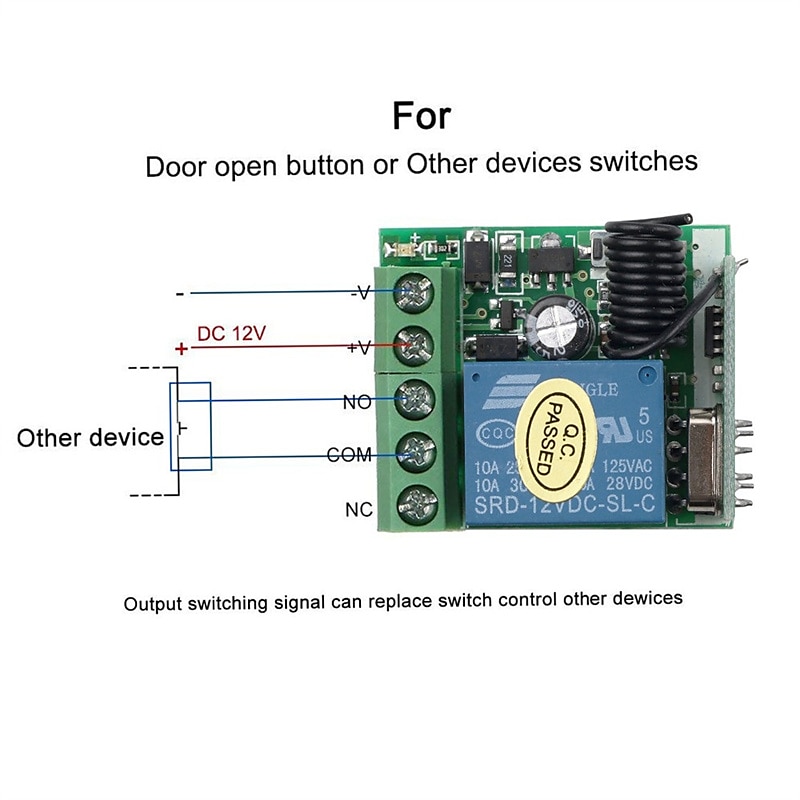 2025年 rf ワイヤレスリモコンスイッチリレー 433mhz dc 12v 1ch 受信機モジュール学習コード送信機リモート  コレクション – $19.99 –P9