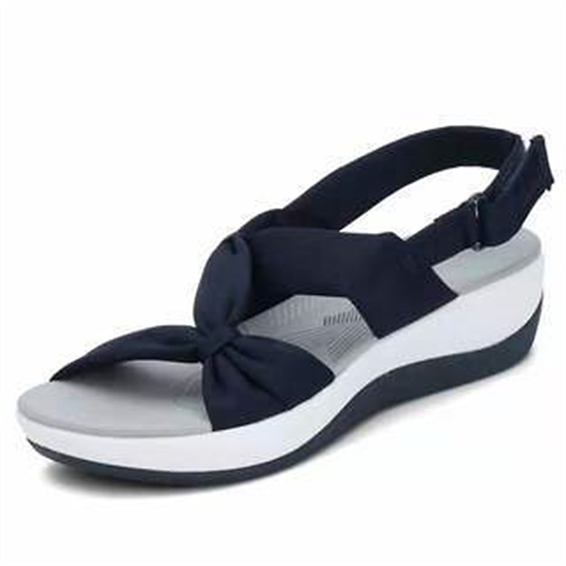sandales à bride arrière nouées grises pour femmes – sandales de marche à plateforme coussinées légères avec sangle réglable et support de voûte plantaire de 2025 ? $21.99 –P3