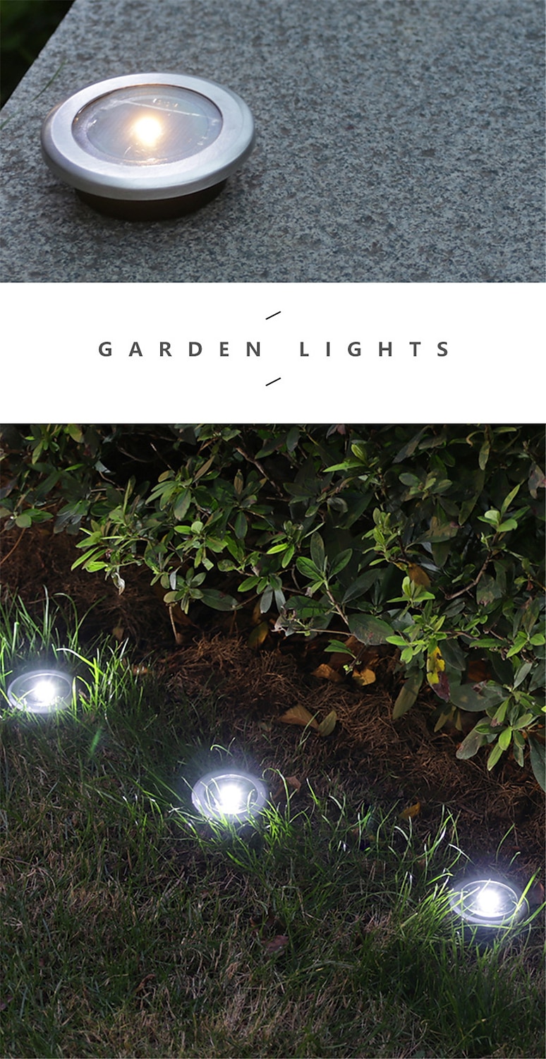 2026年 4/8 個ディスクライト屋外 led ガーデンソーラー地下ライトデッキライトスポットライト埋め込みソーラー led ランプ庭の装飾  コレクション – $20.99 –P7