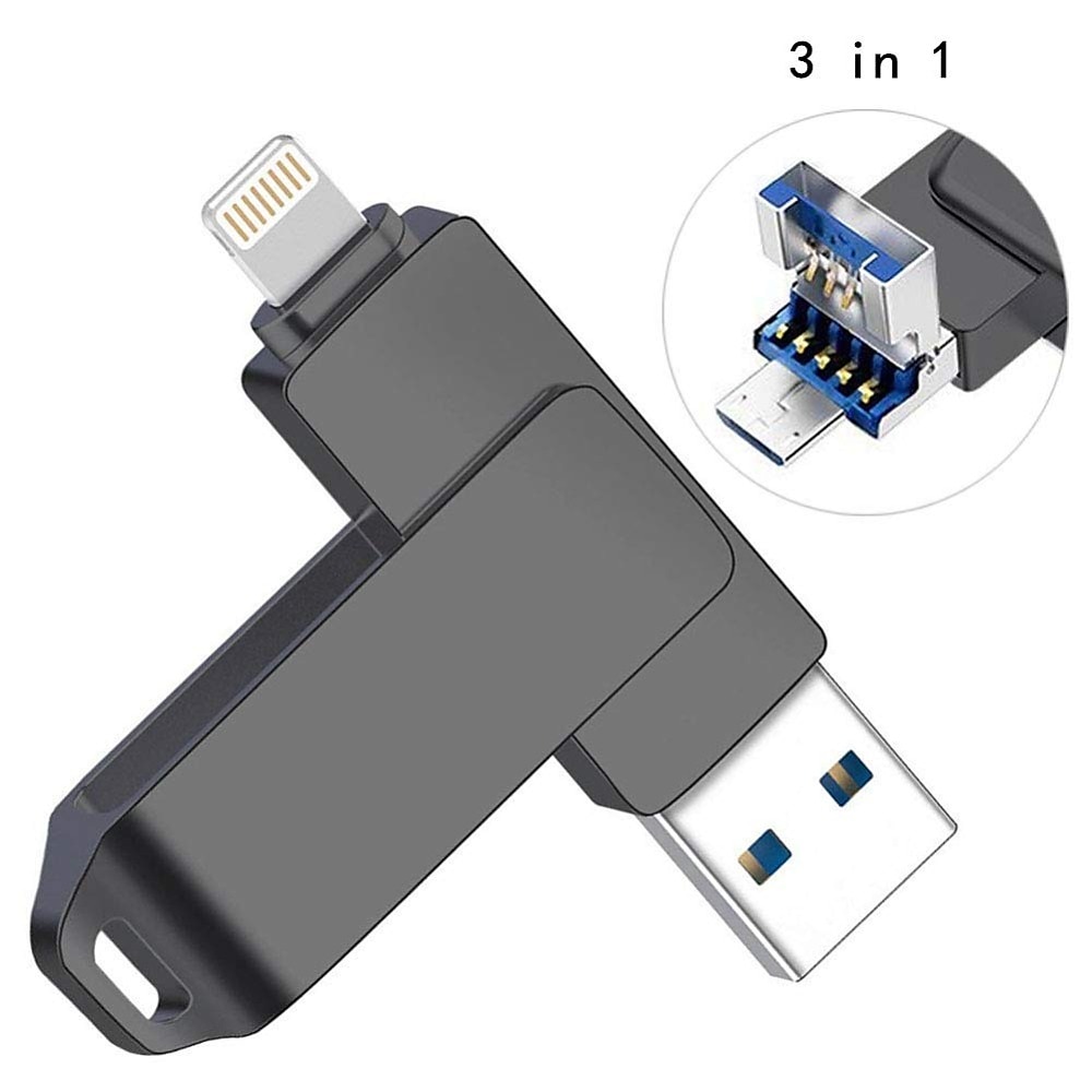 3 in 1 usb flash drives, 32 gb 64 gb 128 gb iphone ipad usb flash 3.0 pendrive memory stick voor iphone ipad android pc 2025 - $25.99 –P1