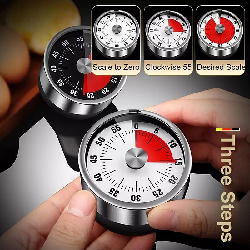 Kitchen Mechanical Timer 60 Minute Alarm Cooking Timer Loud Alarm Magnetic Clock Timer 2025 - $17.99 –P6