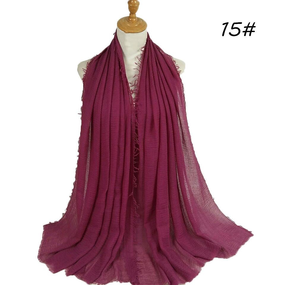 muszlim hidzsáb fejfedő egyszínű buborékos sifon sál nőknek divatos puha hidzsáb hosszú sál betakaró sálak 175*70cm 2025 - $13.99 –P3