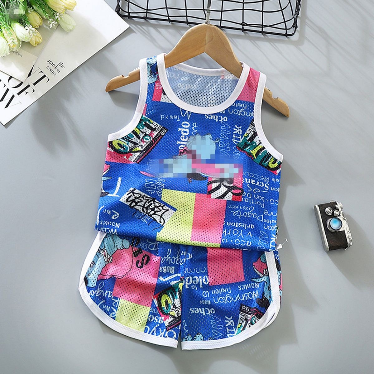 2 elementy Brzdąc Dla chłopców Tank top i spodenki Strój Zwierzę Kreskówki Bez rękawów Bawełna Ustawić Na zewnątrz Moda Codzienny Lato Wiosna 3-7 lat Niebieski dinozaur Pióro Samochód 2025 - $7.99 –P7