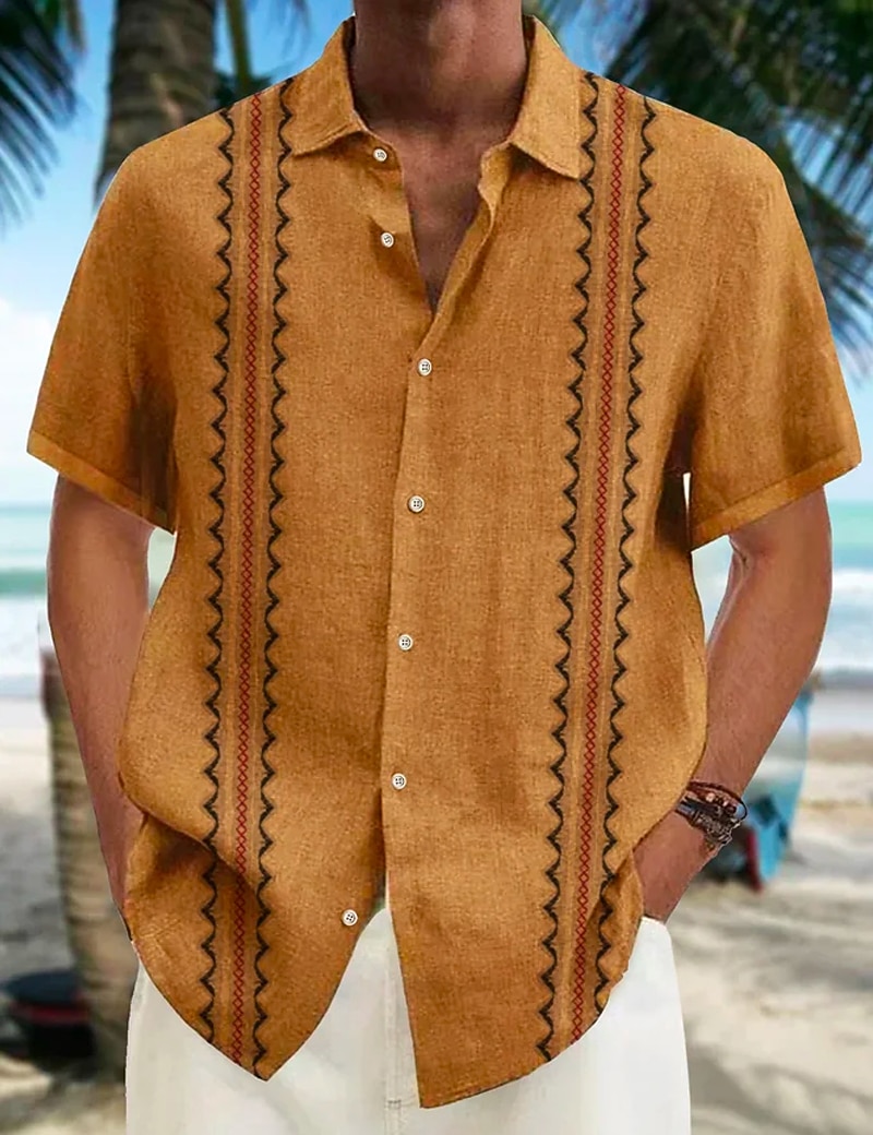 Per uomo Camicia Estiva Camicia casual Camicia da Spiaggia Stampe Grafiche Vacanza Camicia hawaiana Bianco Giallo Blu Grigio Manica Corta Bavero Primavera & Estate Abbigliamento Stampato del 2026 a $24.99 –P1
