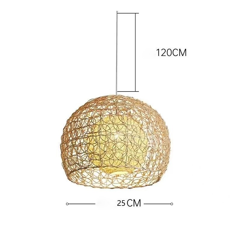 LED függőlámpa bambusz lámpás dizájn csillár retro 25 cm-es csillár mennyezeti világítás nappali hálószoba étteremben kávézó bár étterem klub 2025 - $118.99 –P5