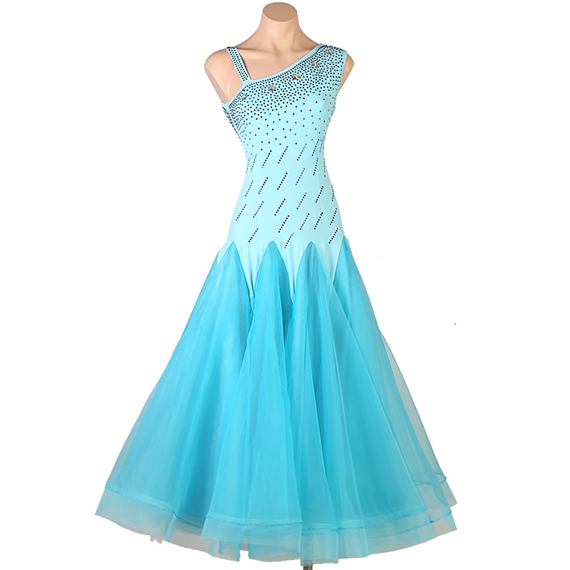 Társastánc Ruha Kombinált Kristályok / Strasszok Női Teljesítmény Edzés Ujjatlan Magas Chinlon Organza 2025 - $173.99 –P2