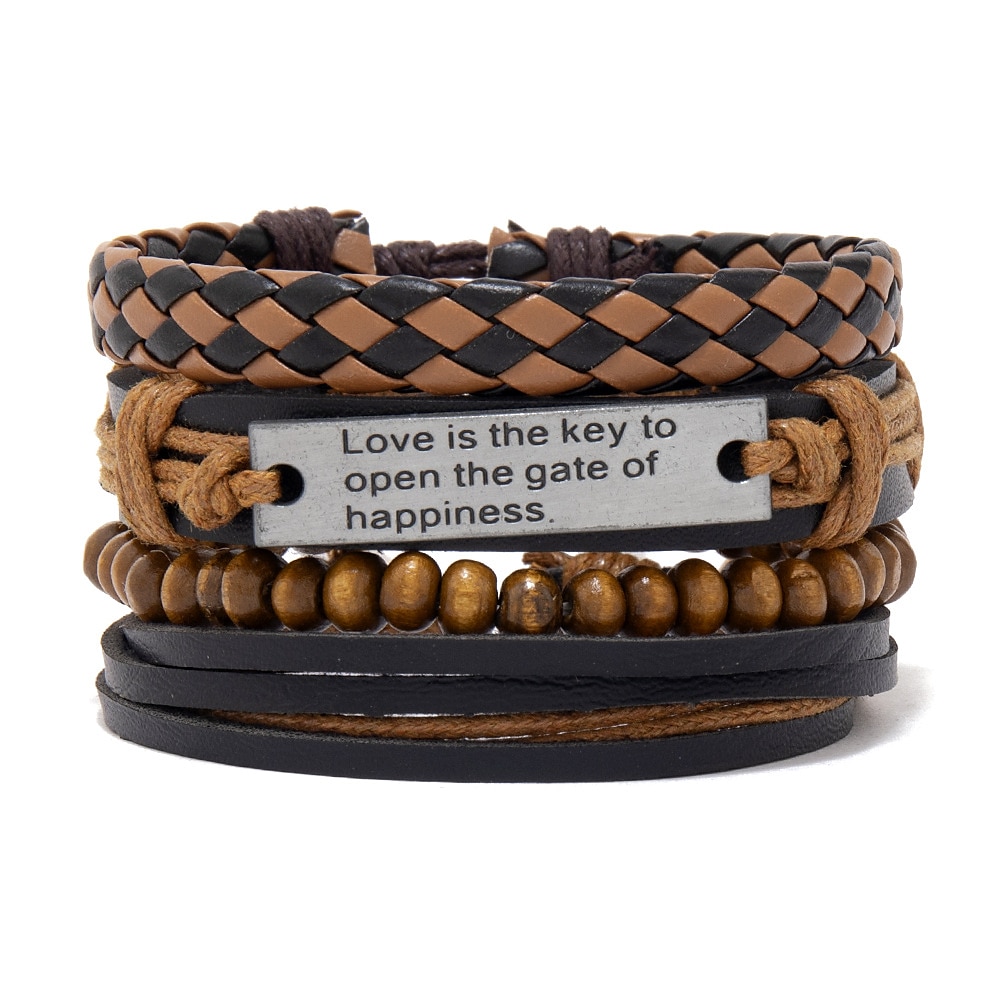 set di combinazioni di braccialetti intrecciati da uomo accessori in lega gioielli fai da te del 2025 a $15.99 –P9