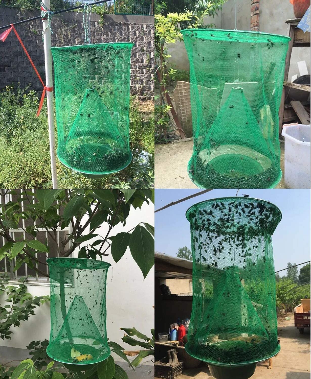 trappole per mosche all'aperto, trappola per mosche da ranch: la trappola più efficace mai realizzata per mosche/zanzare/api del 2025 a $5.49 –P13