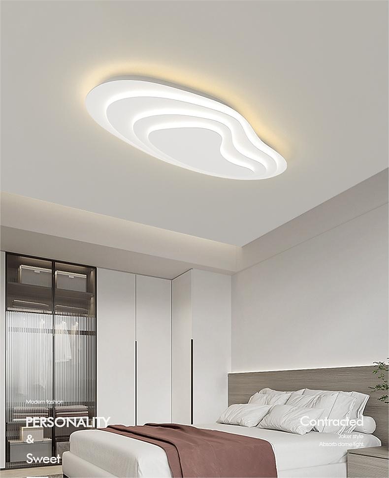 moderne taklampe som kan dimmes med fjernkontroll 56 cm innfelt taklampe akryl lampeskjerm lysekrone soverom stue 2025 - $230.29 –P17