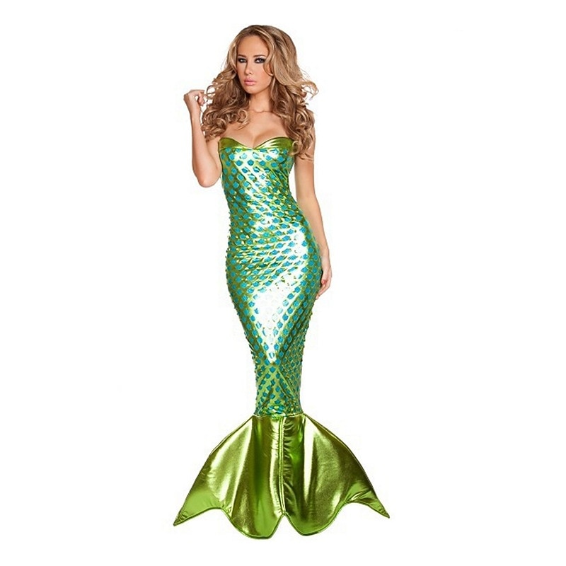 De kleine Zeemeermin Meermin Jurken Cosplay kostuum Outfits Volwassenen Dames Onderjurk van zeemeermin en trompet Cosplay Kostuum Halloween Halloween Halloween Maskerade Mardi Gras Makkelijk 2025 - $45.99 -P5