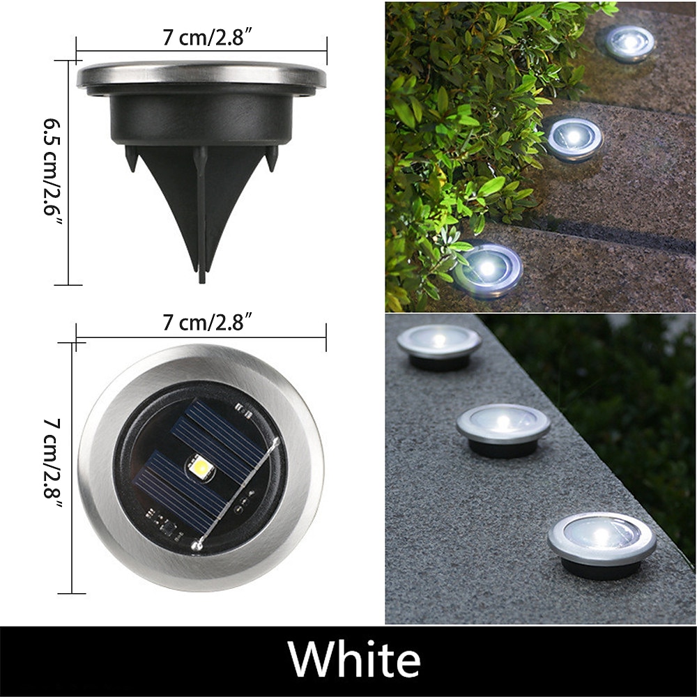 4/8 pièces disque lumière extérieur led jardin solaire souterrain lumière pont lumière projecteur enterré solaire lampe à led décoration de jardin de 2025 ? $18.99 –P3