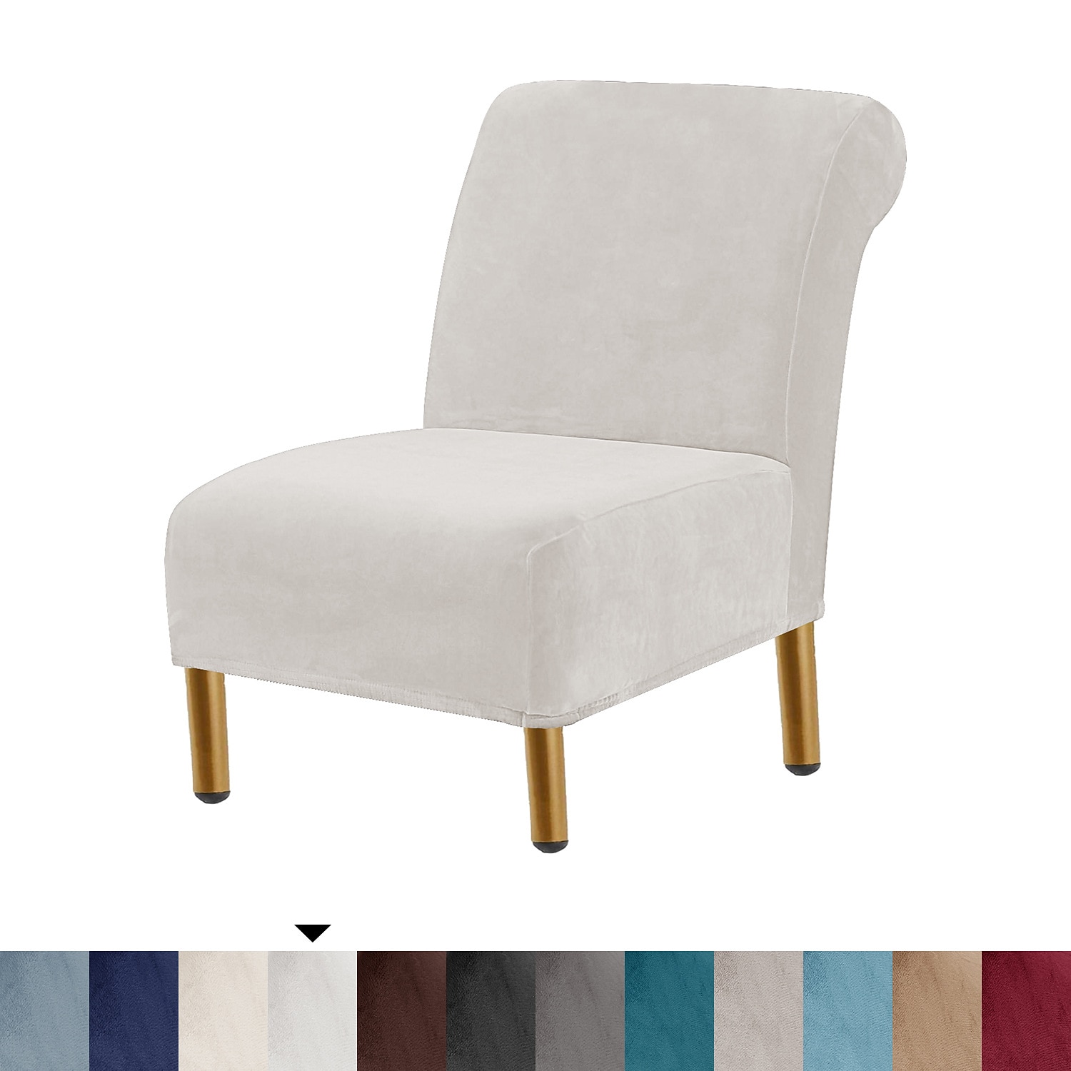 Housse de chaise d'appoint sans accoudoirs en velours pour salon, housse de protection de chaise avec fond élastique, lavable en machine de 2025 ? $25.99 –P15