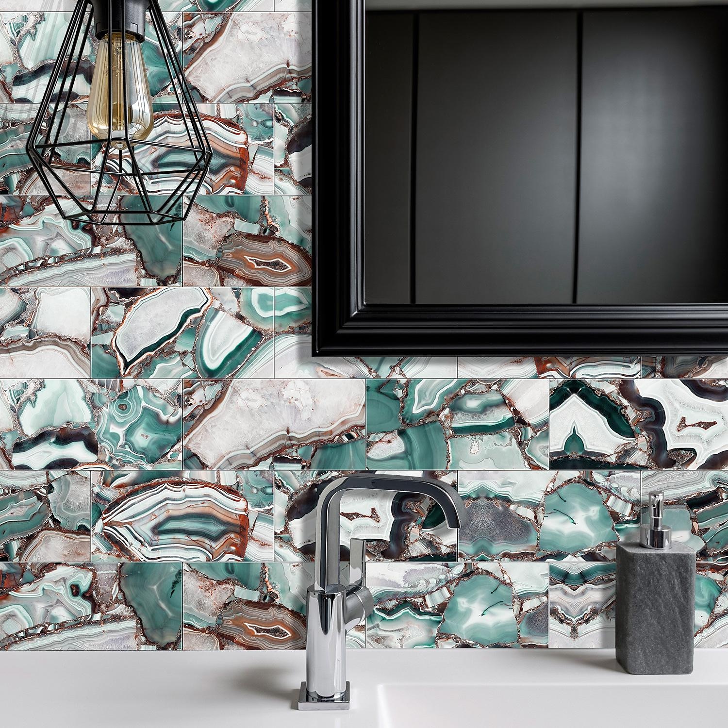 Cool Wallpapers Wall Mural 16pcs Marble Patterned Wallpaper, Waterproof Peel And Stick Wall Covering Sticker Film Home Deco, 4''x8'' 2025 - $26.99 –P6