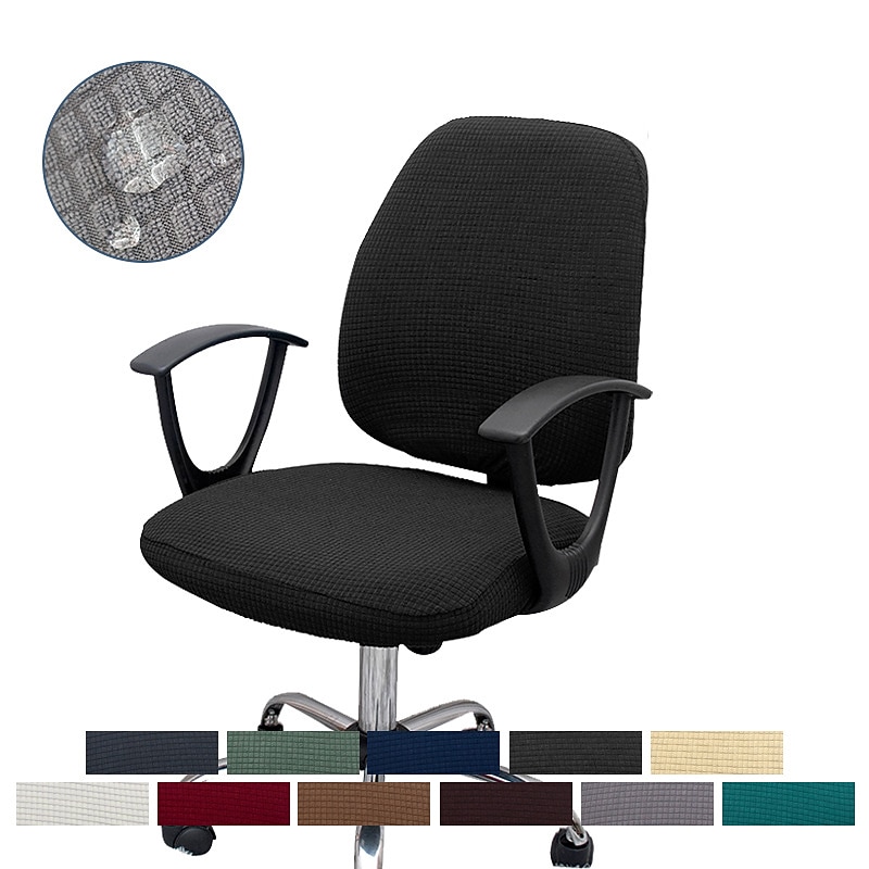 Schonbezug für Computer Bürostuhl elastisch drehbar Gamingsitz Schonbezug elastisch Polarfleece schwarz einfarbig weich strapazierfähig waschbar 2025 - $19.99 –P1