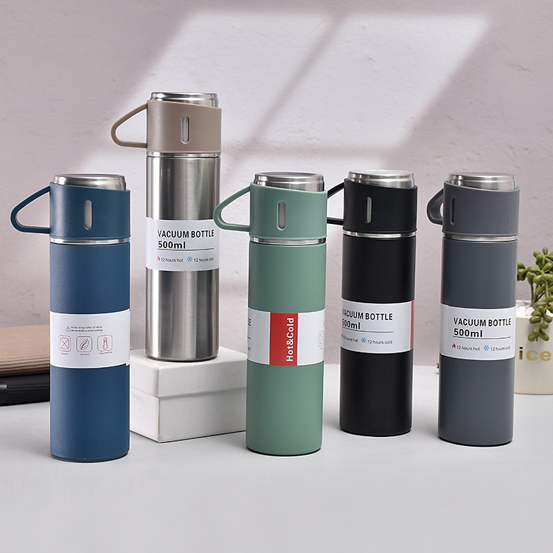 Conjunto de presente de caneca térmica de aço inoxidável de 1 peça, caneca de chá de aço inoxidável, copo de água de parede dupla de aço inoxidável para carro de 2025 por $13.99 –P6