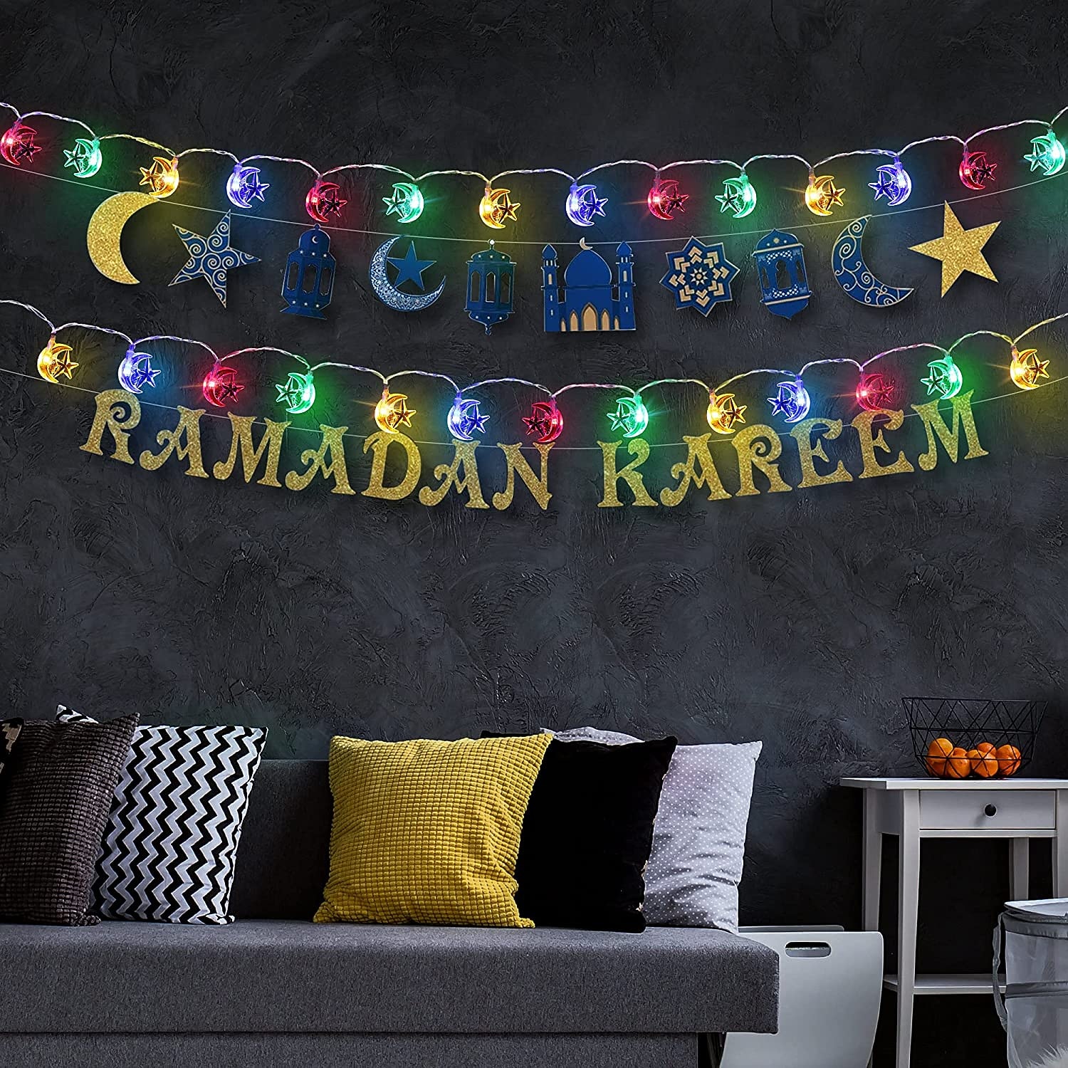 Moon stars fairy string lights 3m 20 leds 6m 40 leds ramadan string lights zasilany z baterii na ramadan boże narodzenie wesele dekoracje na patio domu 2025 - $12.49 –P5