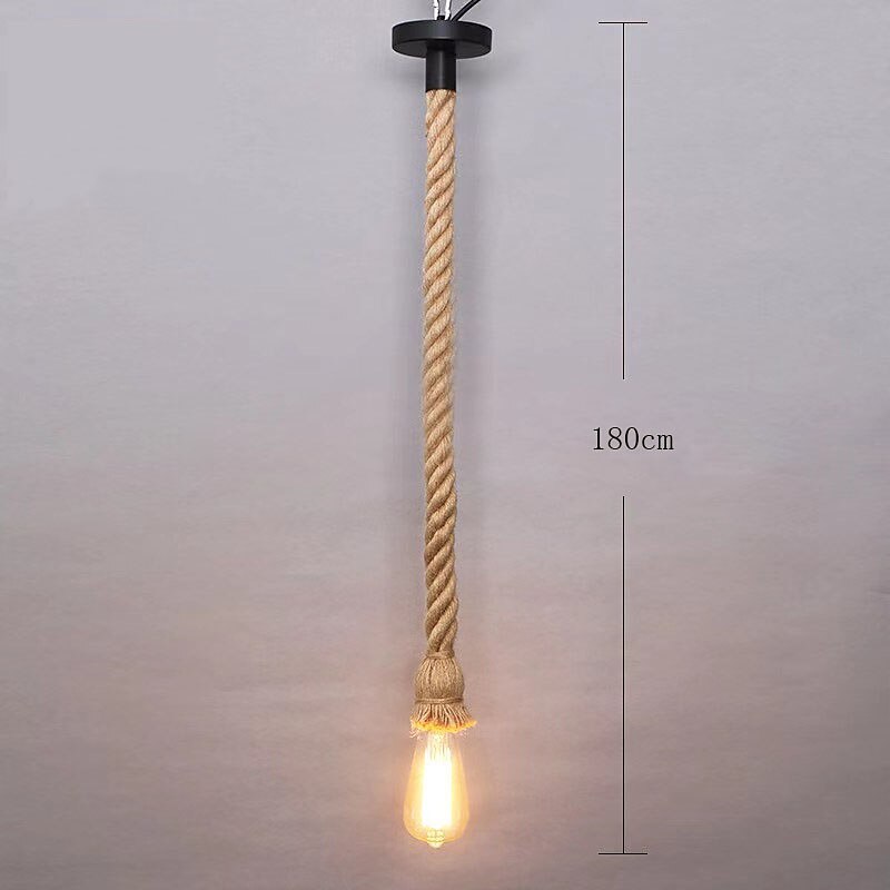 lampada a sospensione in corda di canapa vintage 1 testa 1,5 metri base e26/e27, lampada a sospensione in corda di canapa retrò lampada da soffitto vintage stile retrò per illuminazione bar ristorante sala da pranzo ， lampadina non inclusa del 2025 a $30.99 –P4