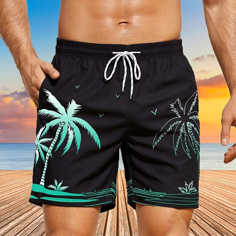 Férfi Kókuszfa Naplemente Deszkás short Úszónadrágok Közepes csípő Hawaii Boho Szabadság Tengerpart Zsinór hálós béléssel Rugalmas derék Tervező Ruházat 2025 - $19.99 –P9