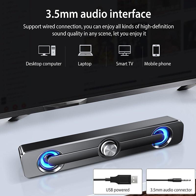 Wireless Bluetooth Soundbar Hi-Fi Stereo Speaker Upgraded Version Of High Sound Quality For SmartPhone/Tablet/Computer TVHome Theater TV Strong Bass Sound Bar 2025 - $33.99 –P4