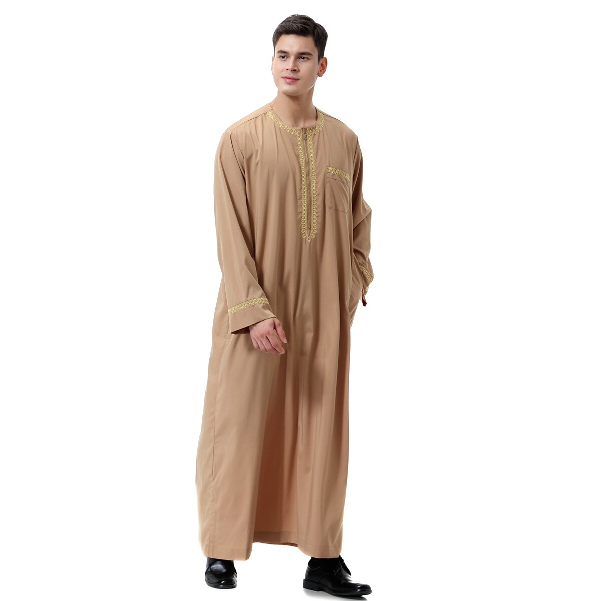 رجالي رداء - روب ثوب / جبة ديني سعودي عربي العربية مسلم رمضان بالغين / قمصان الرضعثوب الراقص 2025 - $48.99 –P14