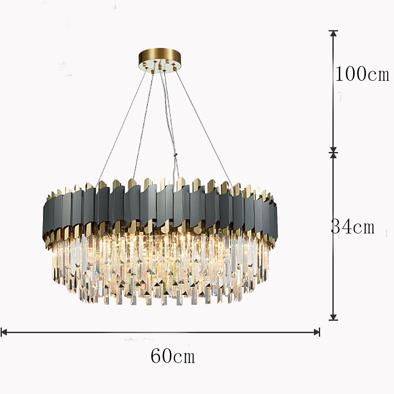 taklysekrone lampe svart krystall luksus lysekrone moderne gårdshus krystall lysekrone taklampe kompatibel med stue foaje spisestue gang soverom 2025 - $859.89 –P5