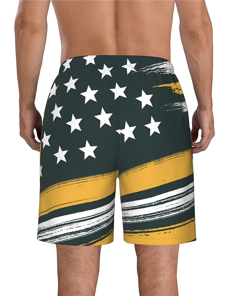 Herr Grafiska tryck Landsflagga Badshorts Boardshorts Medium Midja Hawaiisk Boho Ledigt Dagligen Helgdag Snörning med meshfoder Elastisk midja Designer Kläder 2025 - $19.99 –P14