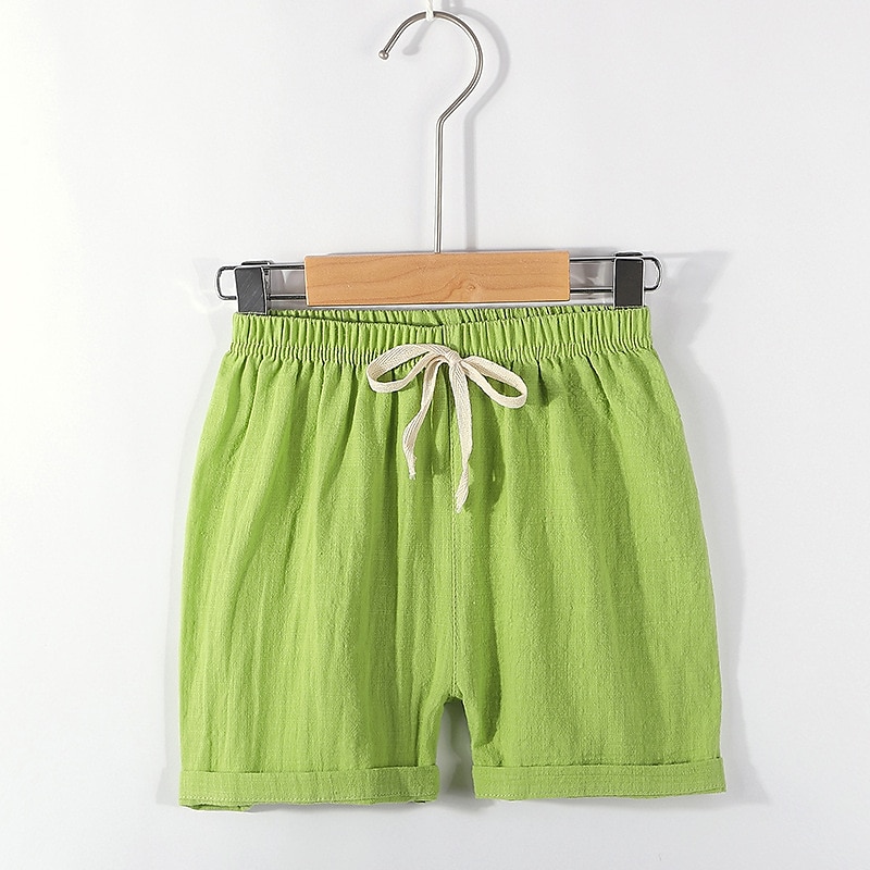 Barn Gutt Shorts Helfarge Komfort Shorts Skole Lin Bedårende Daglig HTX- mørkeblå HTX-grønn HTX-murstein rød Midje midje 2025 - $13.49 –P6