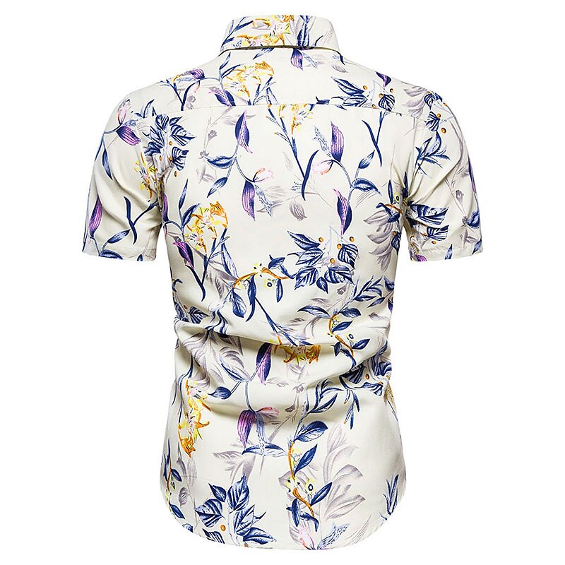 Men's Shirt Summer Shirt Button Up Shirt Casual Shirt Beach Shirt Summer Hawaiian Shirt Red Purple Short Sleeve Florals Shirt Collar Outdoor Going out Print Clothing Apparel Streetwear Stylish Casual 2025 - $19.99 –P4