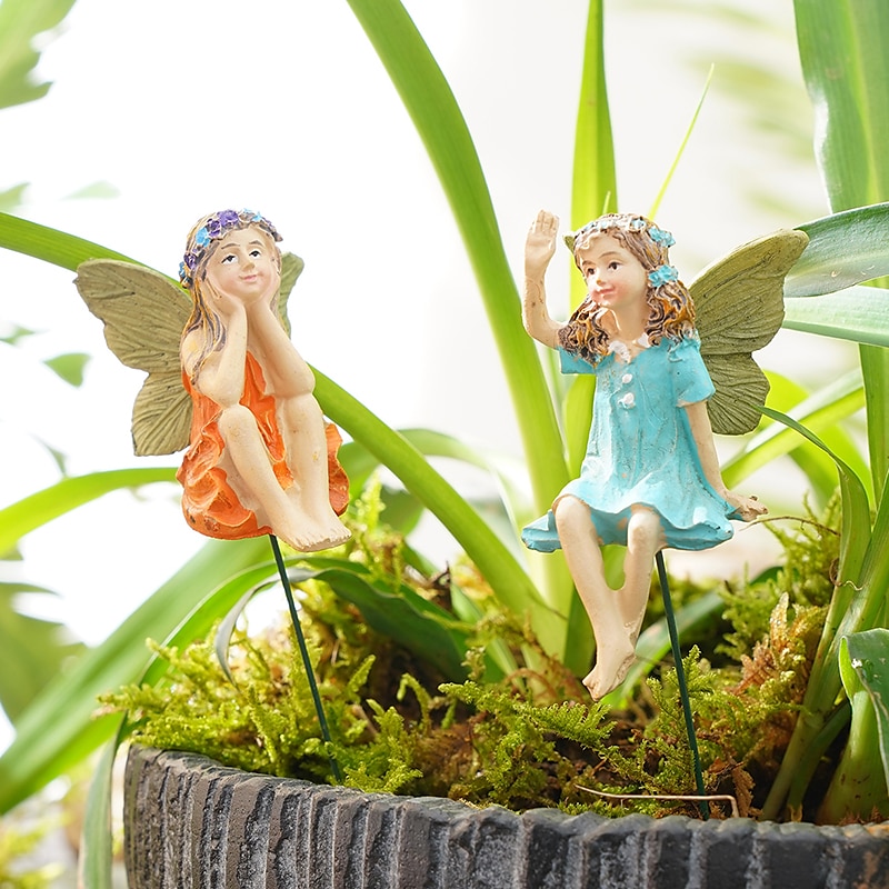 2 pièces papillon fée pot de fleur paysage décoratif accessoires décoratifs de 2025 ? $14.49 –P4