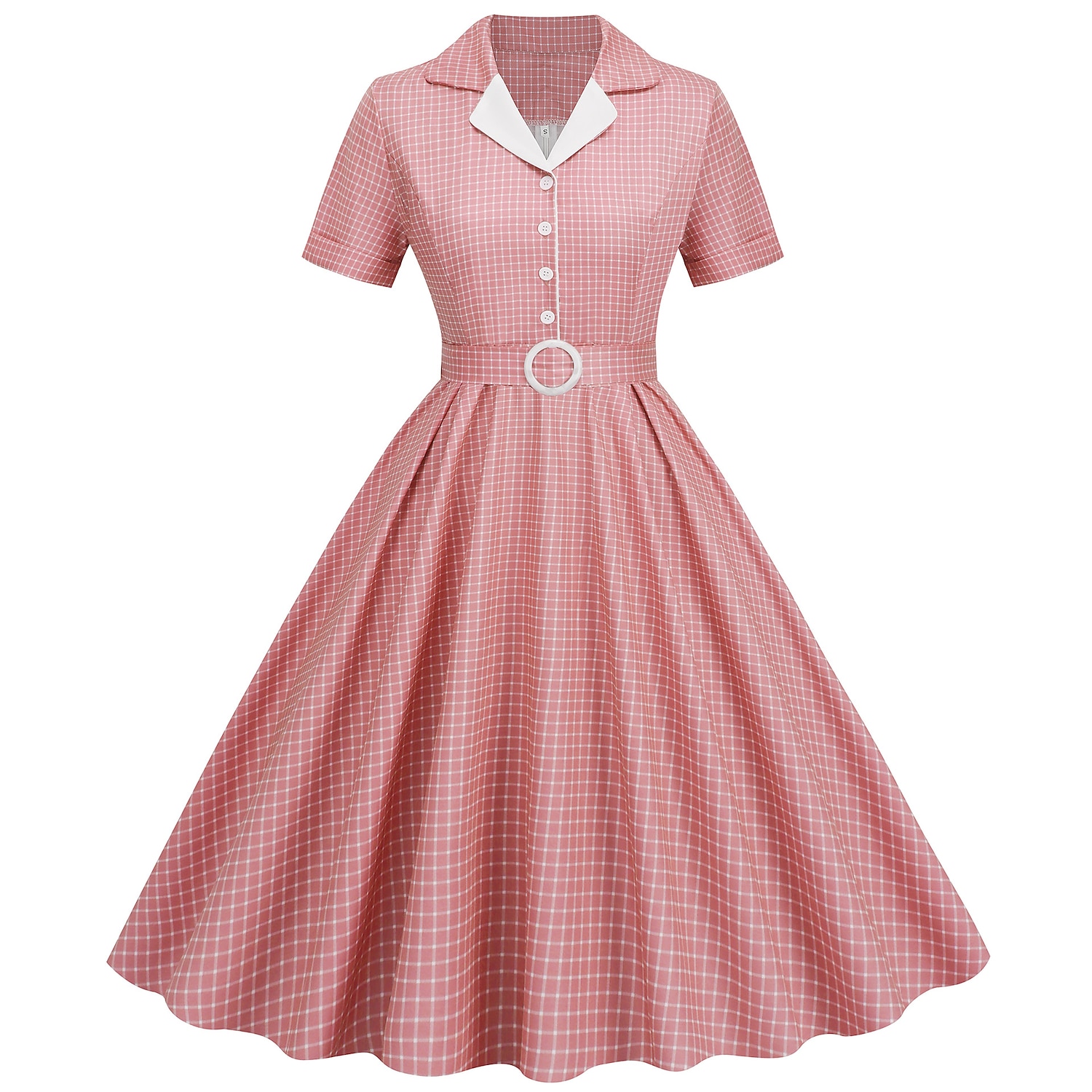 Retro 50. léta Rockabilly Ke kolenům Houpací šaty Flare šaty Košilové šaty S páskem Pléd Dámské Karneval Plesová maškaráda Čajový dýchánek Běžné / Denní Retro tematická párty Dospělé Šaty Jaro léto 2025 - $29.99 –P15