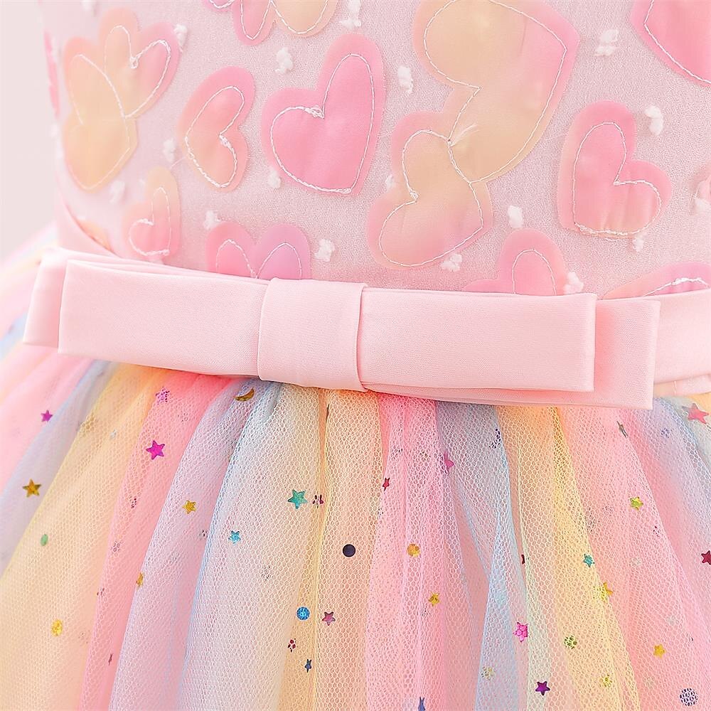 Kinder Mädchen Partykleid Einfarbig Ärmellos Leistung Besonderer Anlass Knotenbinde Elegant Polyester Knielang Tüllkleid Sommer Frühling 3-10 Jahre Champagner Rosa Blau 2025 - $47.99 –P5