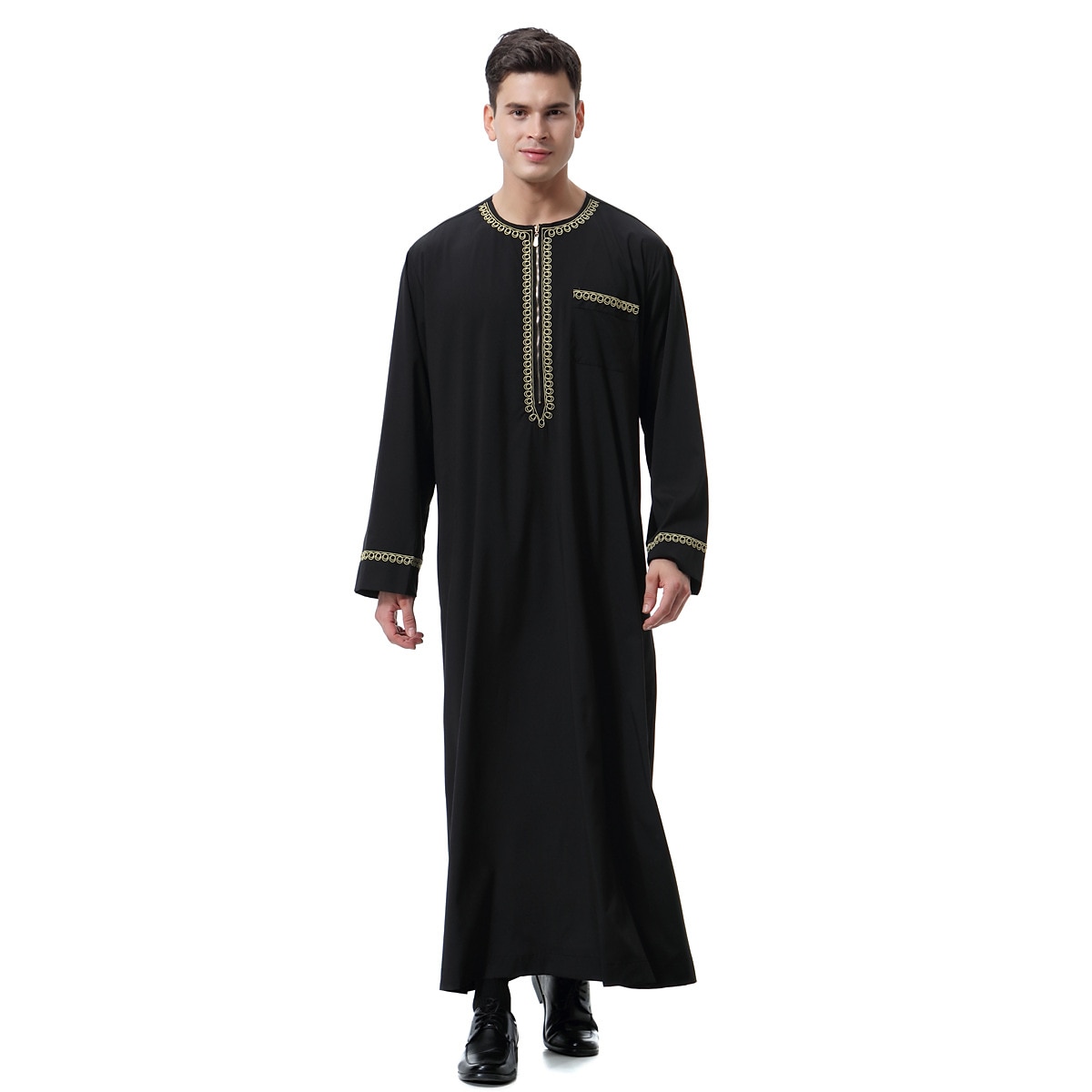 رجالي رداء - روب ثوب / جبة ديني سعودي عربي العربية مسلم رمضان بالغين / قمصان الرضعثوب الراقص 2025 - $48.99 –P6