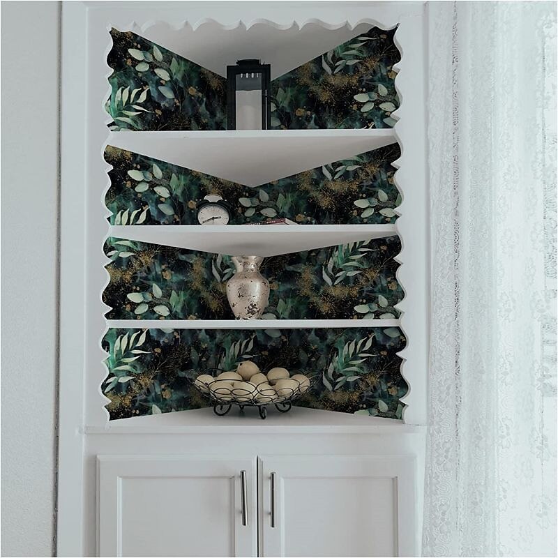 coola tapeter grön tapet väggmålning blad gren skala och sticka tapeter avtagbar pvc/vinyl självhäftande 17,7"x118"(45cmx300cm) 2025 - $26.99 –P7