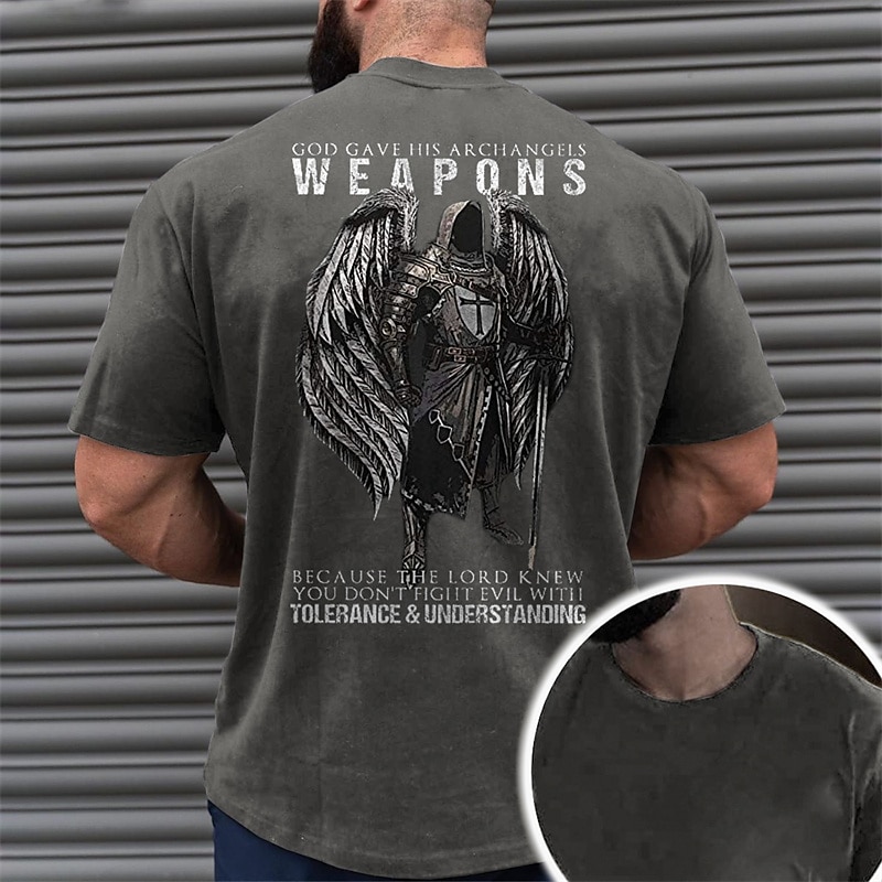 Men's Templar Cross Graphic Prints Old People T Shirt Graphic Tee Cotton Short Sleeves Graphic Shirt Black Navy Blue Green Comfortable Tee Vacation Street Fashion Designer Clothing 2025 - $15.99 –P3